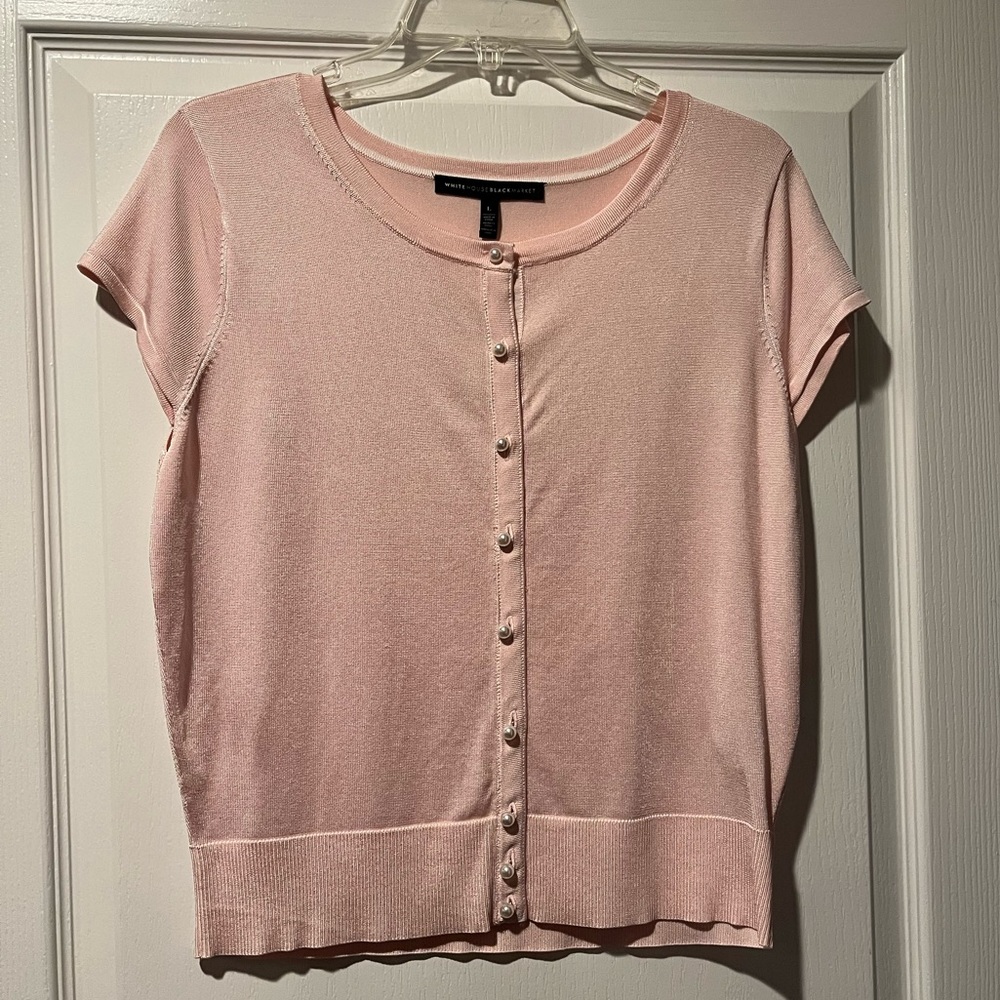 WHITE HOUSE BLACK MARKET CAP SLEEVE SOCIAL CARDIGAN SIZE LARGE NWT! - Picture 4 of 5